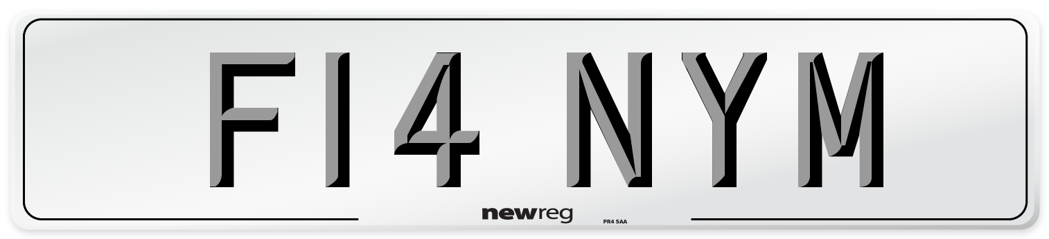 F14 NYM Number Plate from New Reg